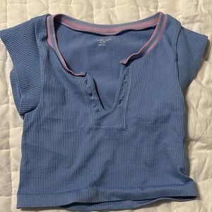 Out from Under tank top, blue and pink, XS/S